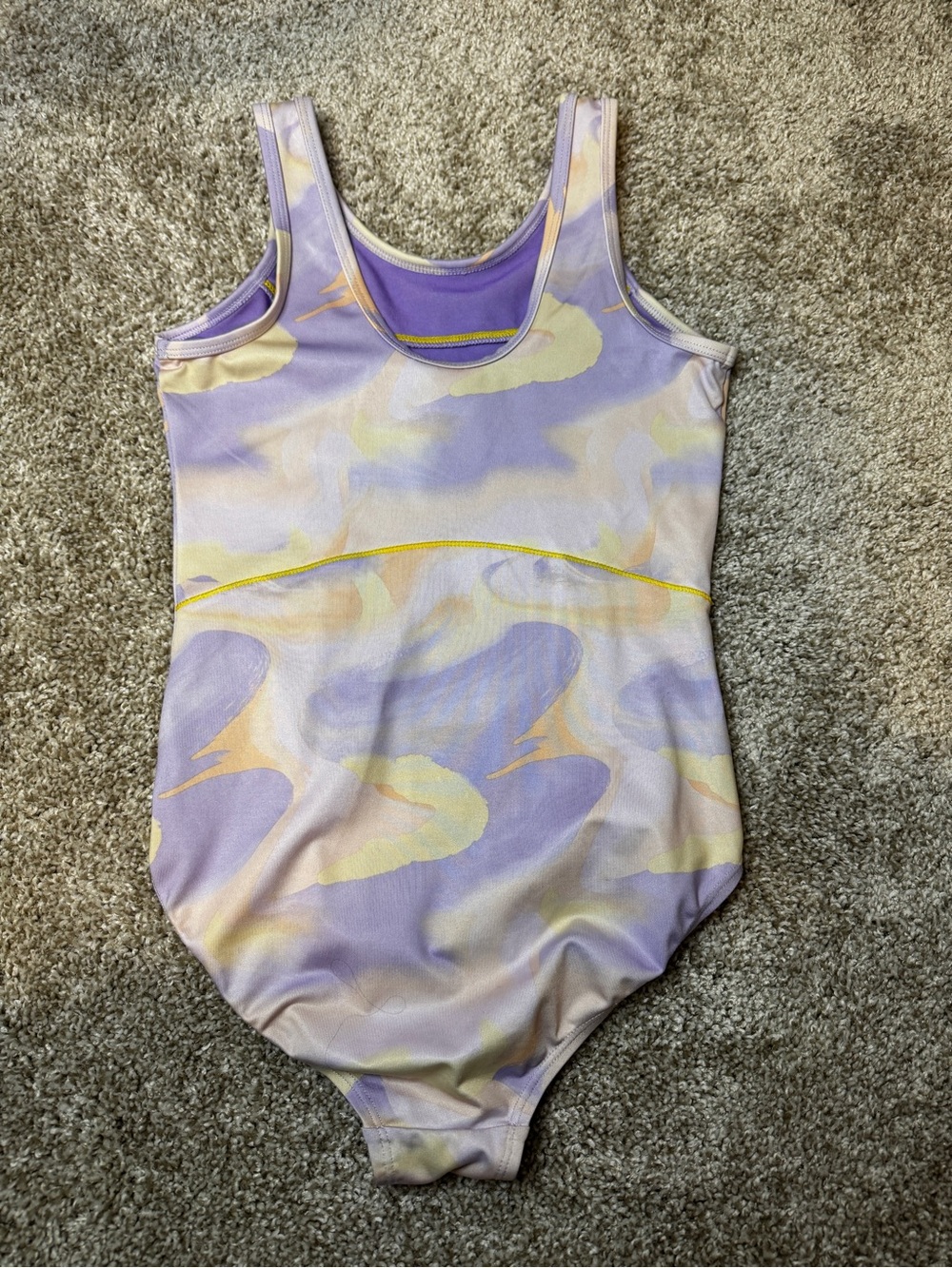 Cat & Jack Girls Gymnastics Leotard Size 10-12 Purple Yellow Peach Dance - Picture 3 of 8